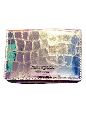 Kate Spade Sylvia Croc Mirror Card Case NEW